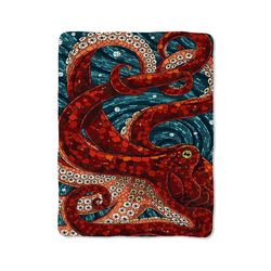 octopus mosaic on blanket