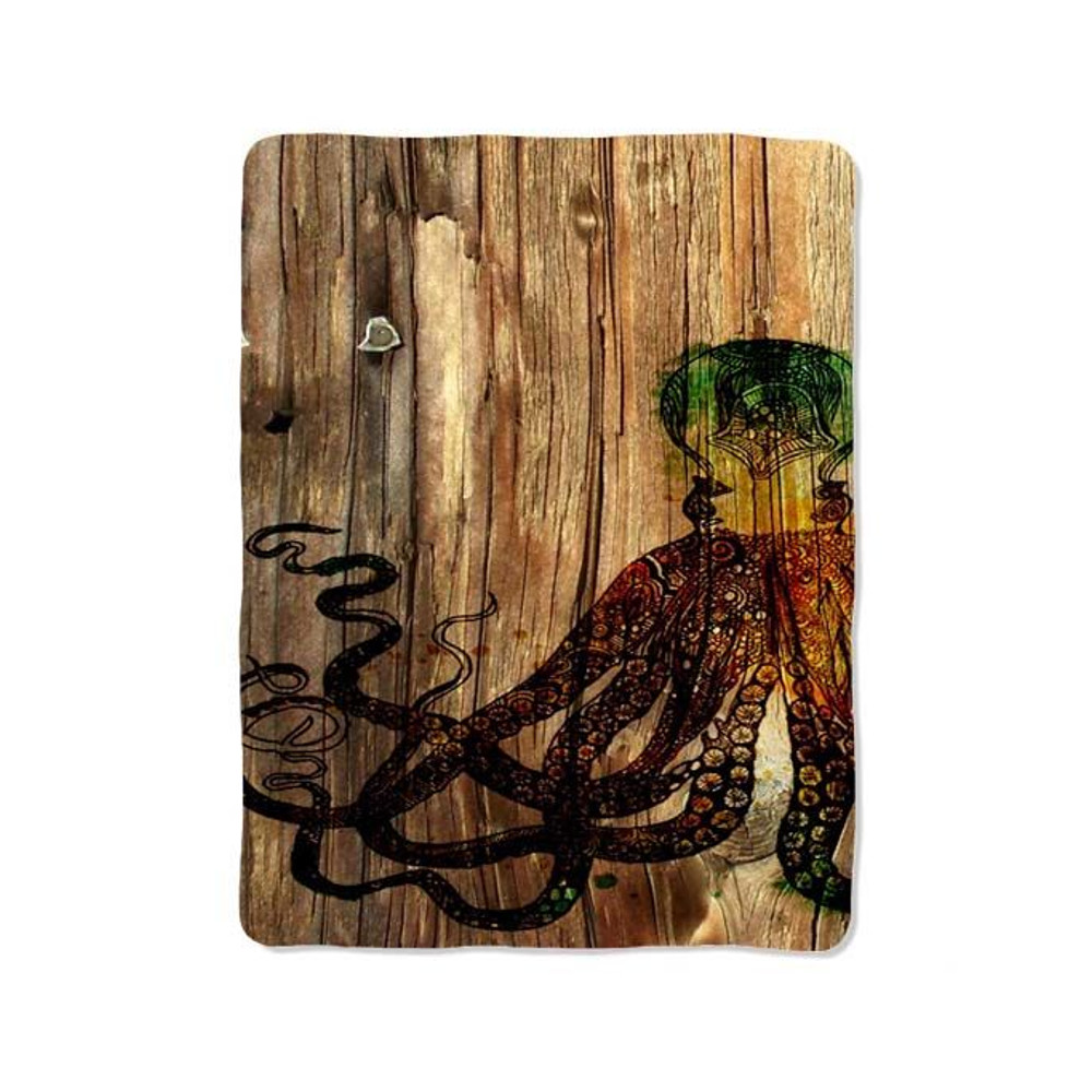 Octopus Wood Texture Blanket 0