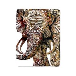 ornate elephant aztec color blanket