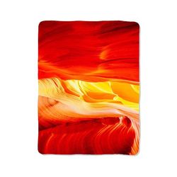 painting orange abstract art blanket