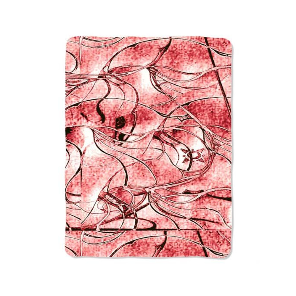 Red Art Abstract Blanket 0