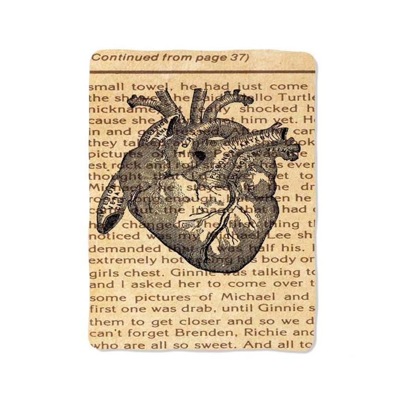 Vintage Heart Medical Illustration Blanket 0
