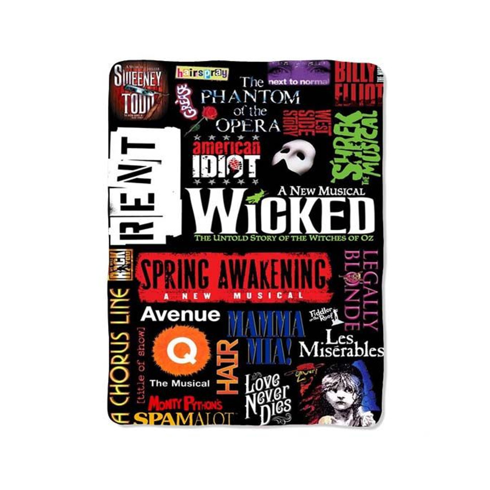 Wicked Broadway Musical Collage Blanket 0
