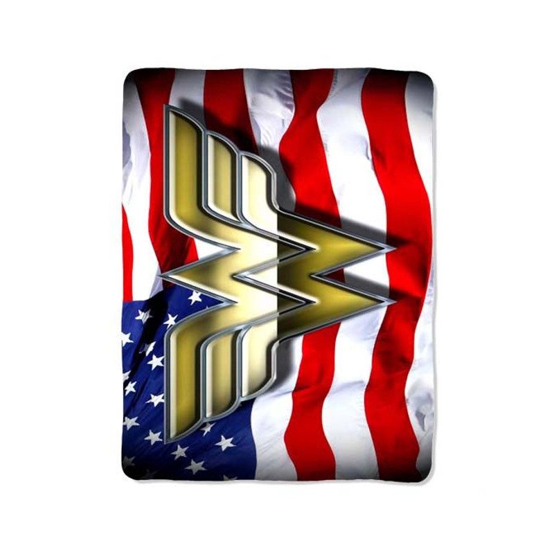 Wonder Woman American Flag Blanket 0