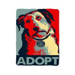 adopt dog print on blanket