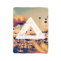 bastille logo hipster flower print on blanket