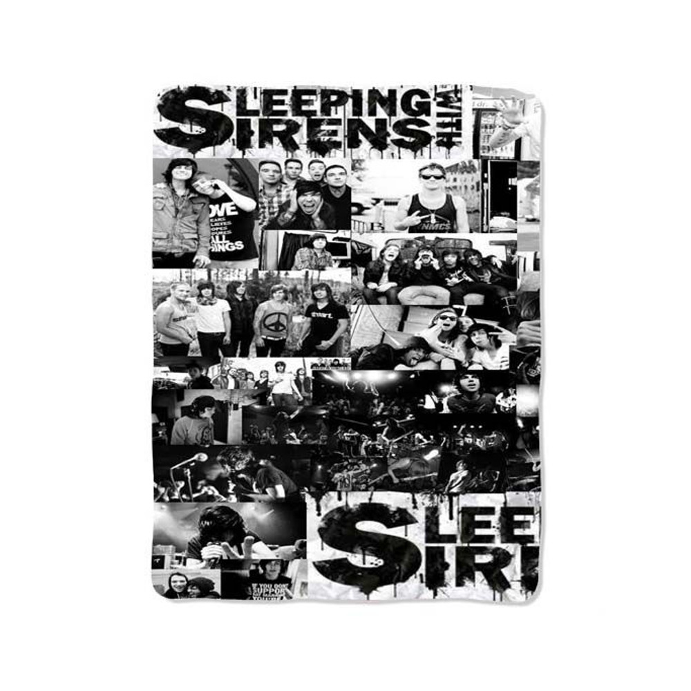 Black White Sleeping With Sirens Print On Blanket 0