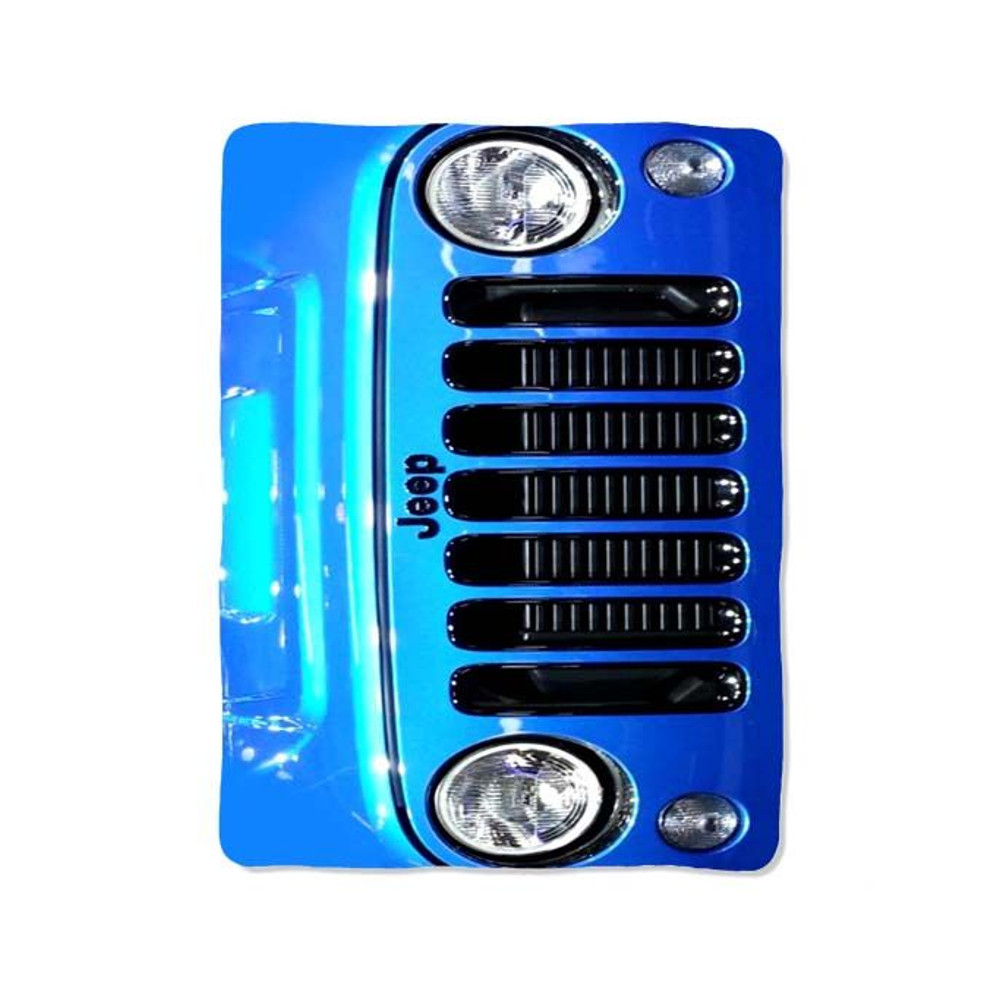 Blue Jeep Wrangler Print On Blanket 0