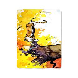 calvin and hobbes print on blanket