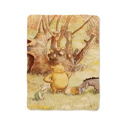 classic winnie the pooh print on blanket
