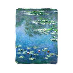 claude monet water lilies print on blanket