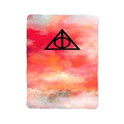 deathly hallows print on blanket