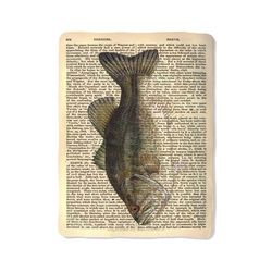 dictionary fish print on blanket