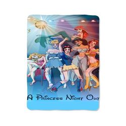 disney princess night out print on blanket