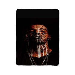 drake tree color print on blanket