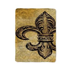 fleur de lis vintage print on blanket