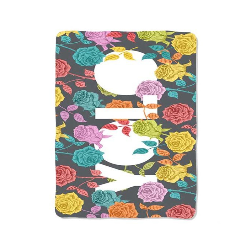 Floral Yolo Print On Blanket 0