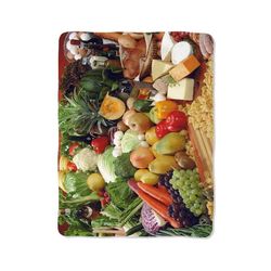 fruit and vegetables print on blanket