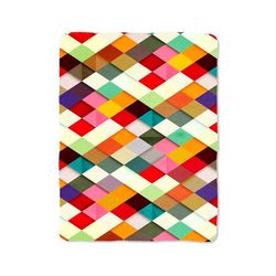 geometric color box print on blanket