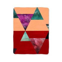 geometric galaxy color print on blanket