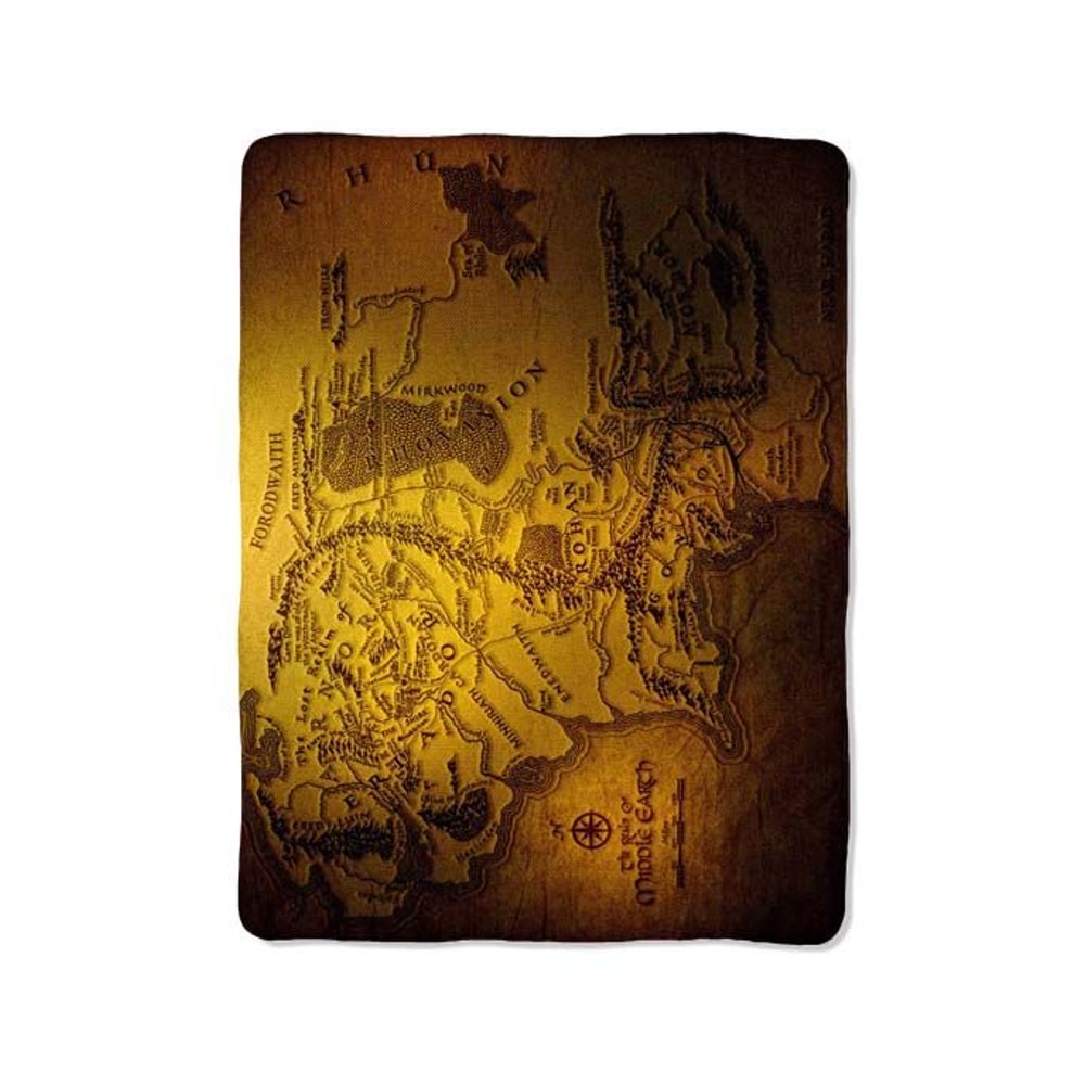 Gold Middle Earth Print On Blanket 0