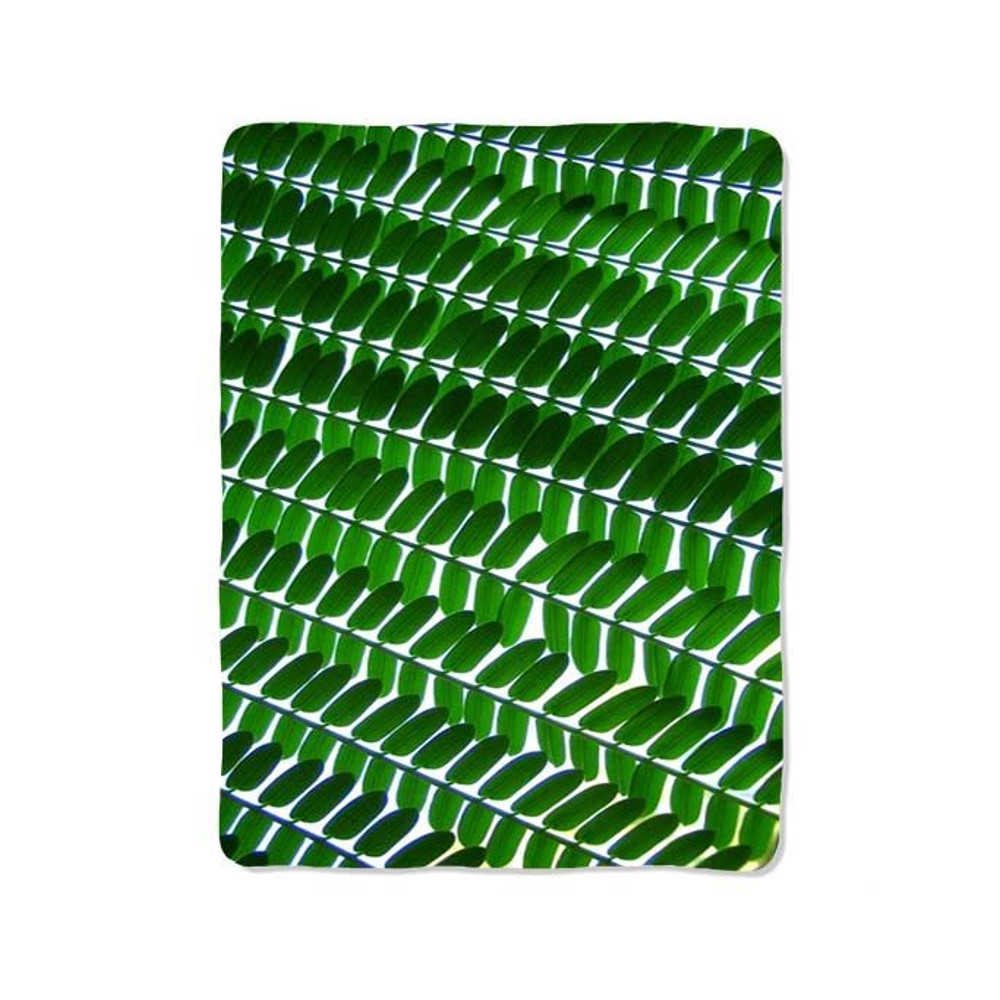 Green Leaves Print On Blanket 0