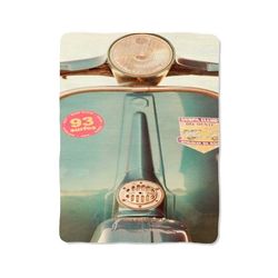 green vespa motorcycle print on blanket