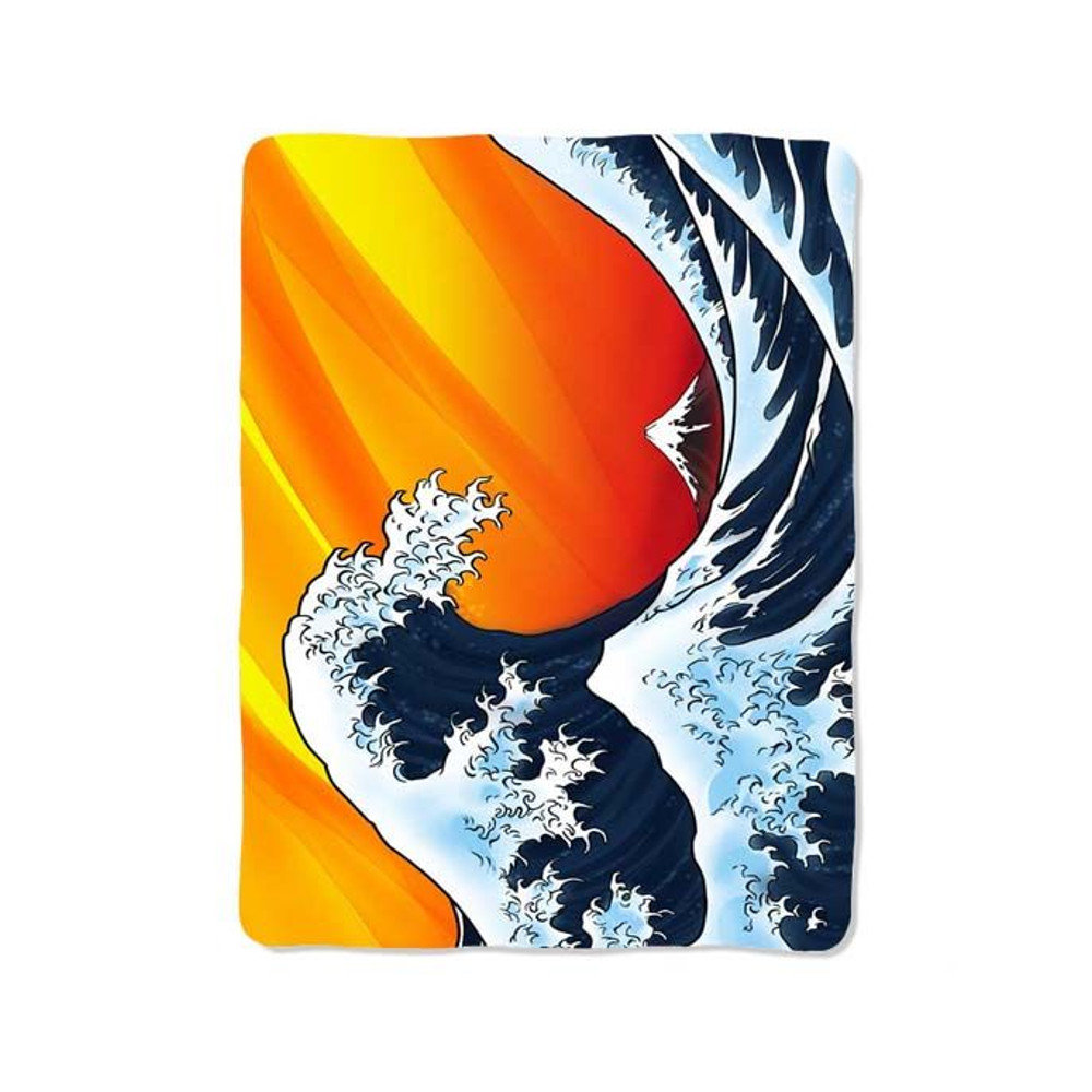 Japanes Wave Custom Art Print On Blanket 0
