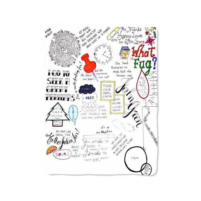 John Green Paper Town Print On Blanket 0