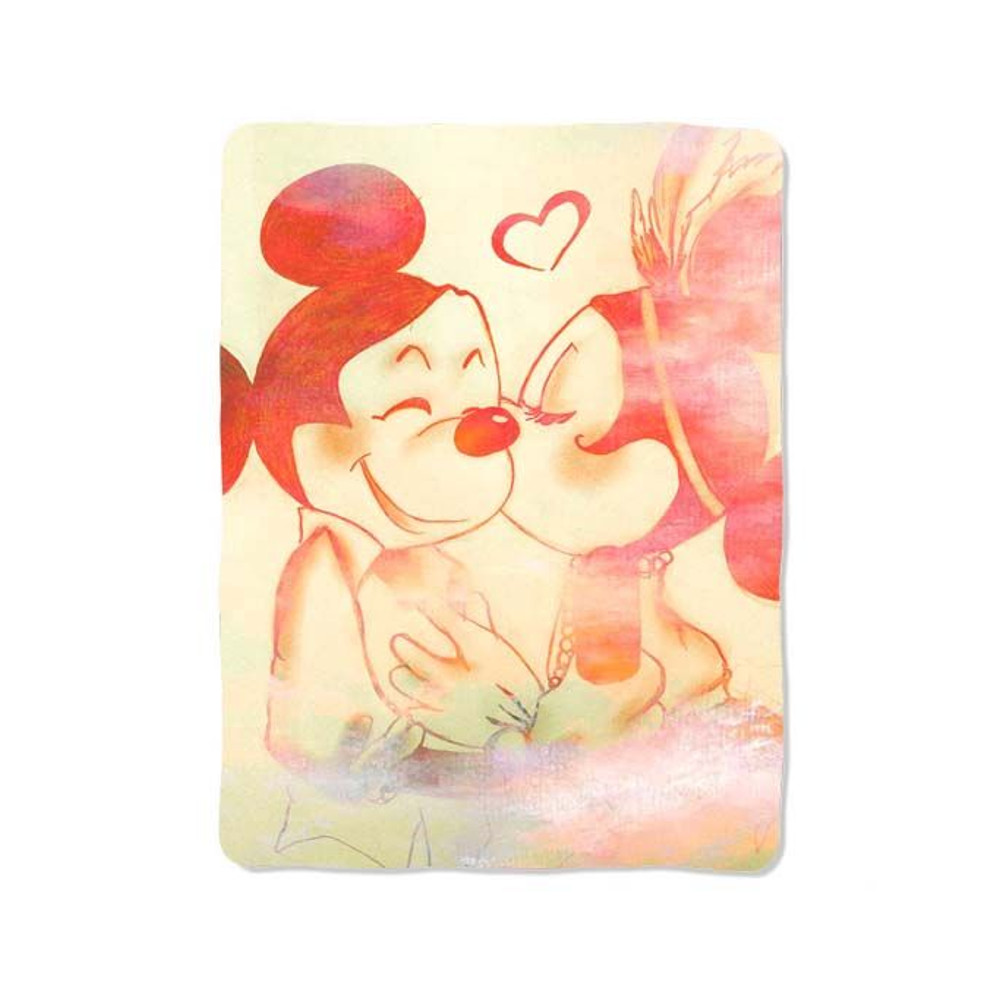 Kiss Micky And Minnie Mouse Print On Blanket 0