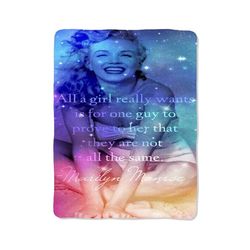 marilyn monroe quotes girl print on blanket
