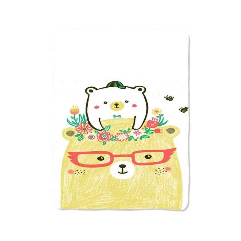 Mom And Baby Bear Print On Blanket 0