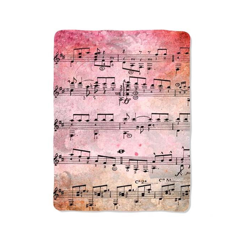 Mozart Sheet Music Print On Blanket 0