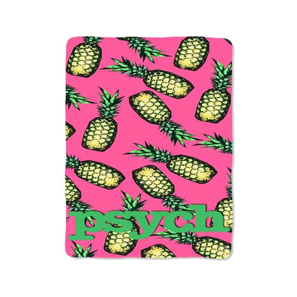 Psych Pineapple Pattern Print On Blanket 0