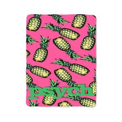 psych pineapple pattern print on blanket