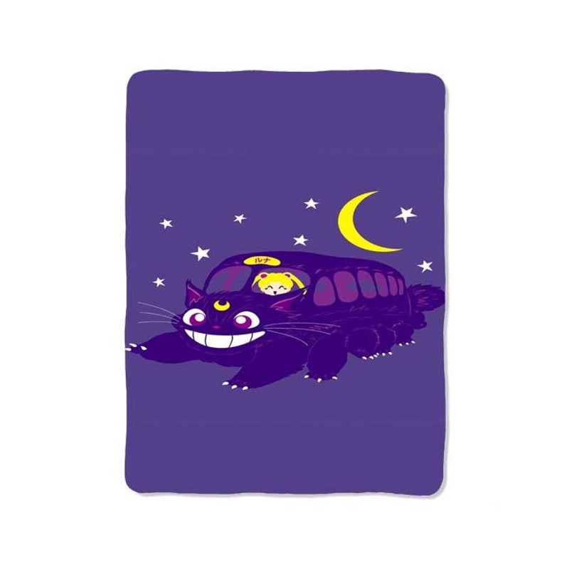 Sailor Moon Luna Cats Totoro Bus Print On Blanket 0