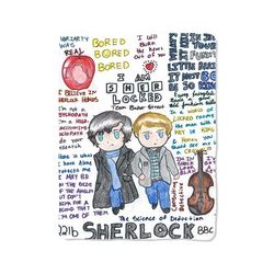 sherlock art print on blanket