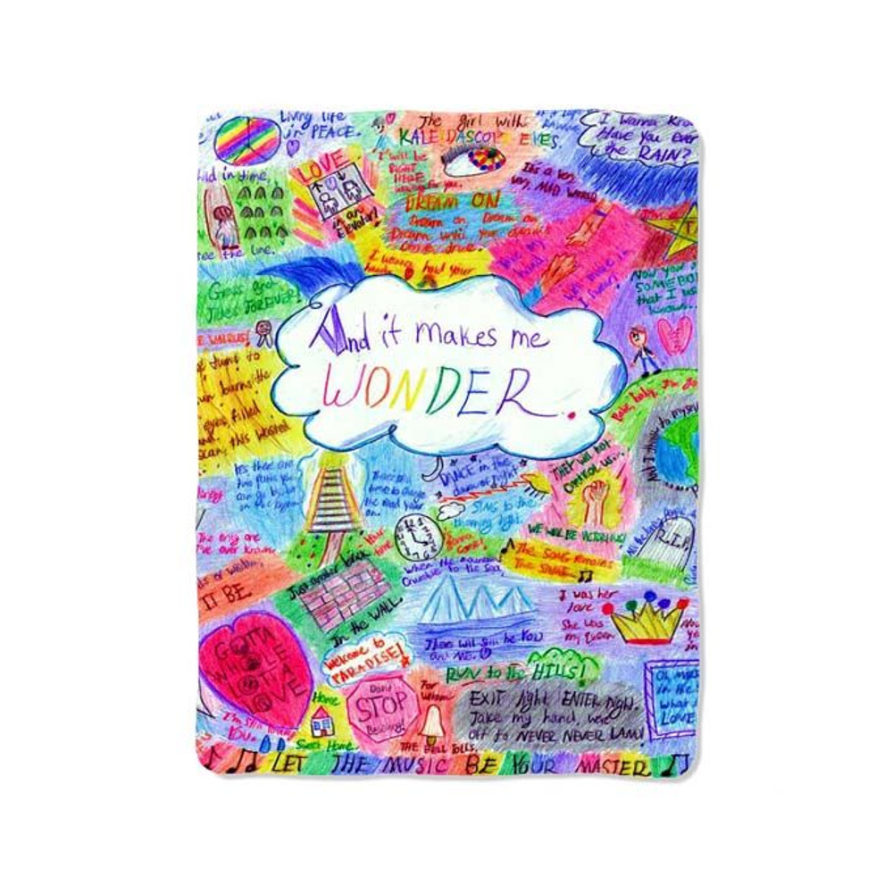 Song Lyrics Collage Print On Blanket 0