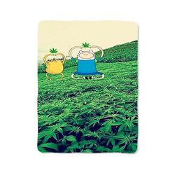 stoner adventure time print on blanket