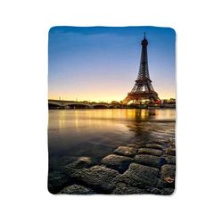 sunset in paris print on blanket