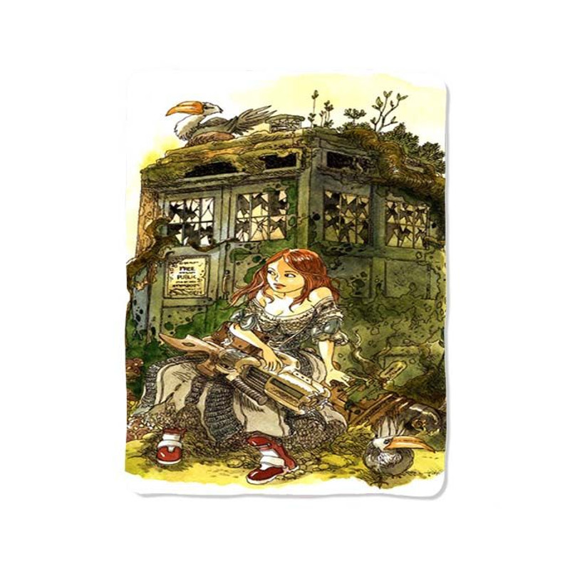 Tardis Girl Print On Blanket 0