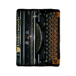 underwood typewriter print on blanket