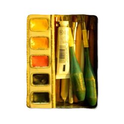 watercolor set color print on blanket