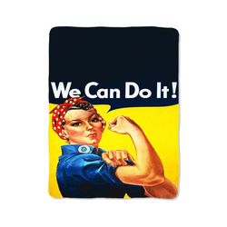 we can do it rosie the riveter print on blanket