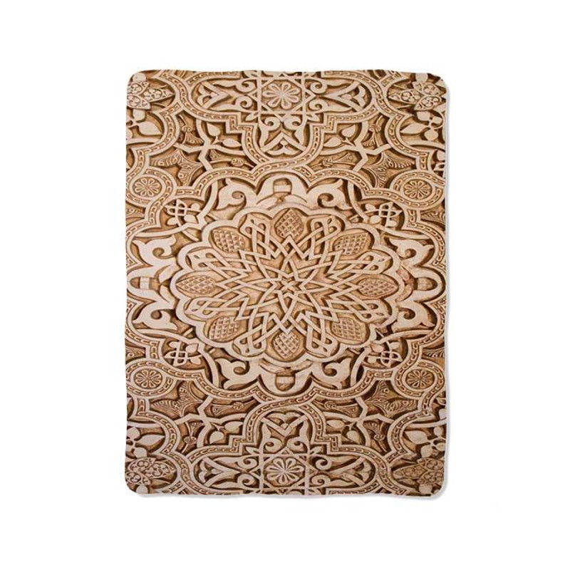 Wood Mandala Texture Print On Blanket 0