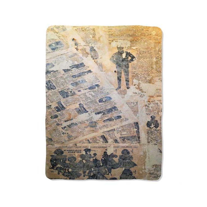 Writing Old Collage Print On Blanket 0