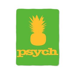 yellow green psych pinapple print on blanket