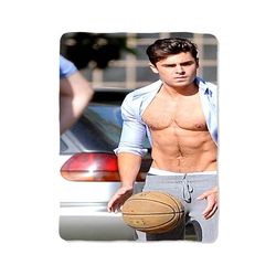 zac efron playing basketball print on blanket