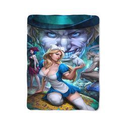 alice wonderland printing on blanket