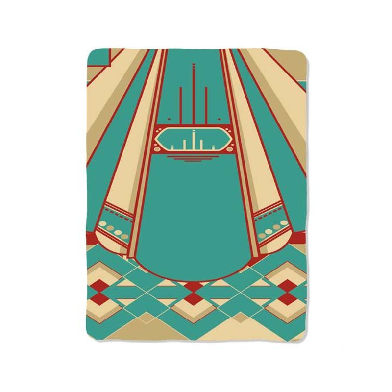 Art Deco Red Blue Design On Blanket 0